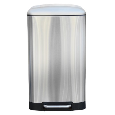 SS Domino 20 ltr FPR Softclose pedal bin with smooth edge lid 